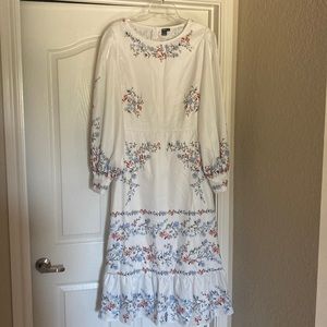 Lovely white with floral print dress